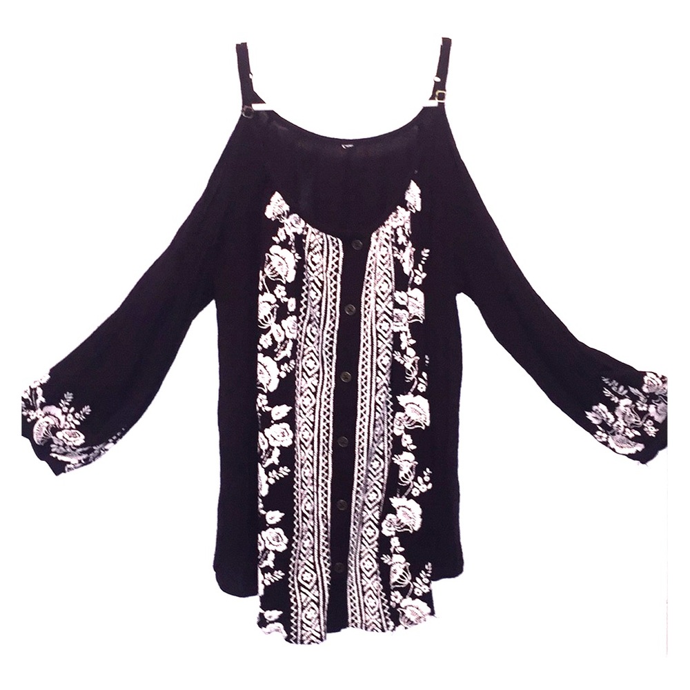 Black and white blouse